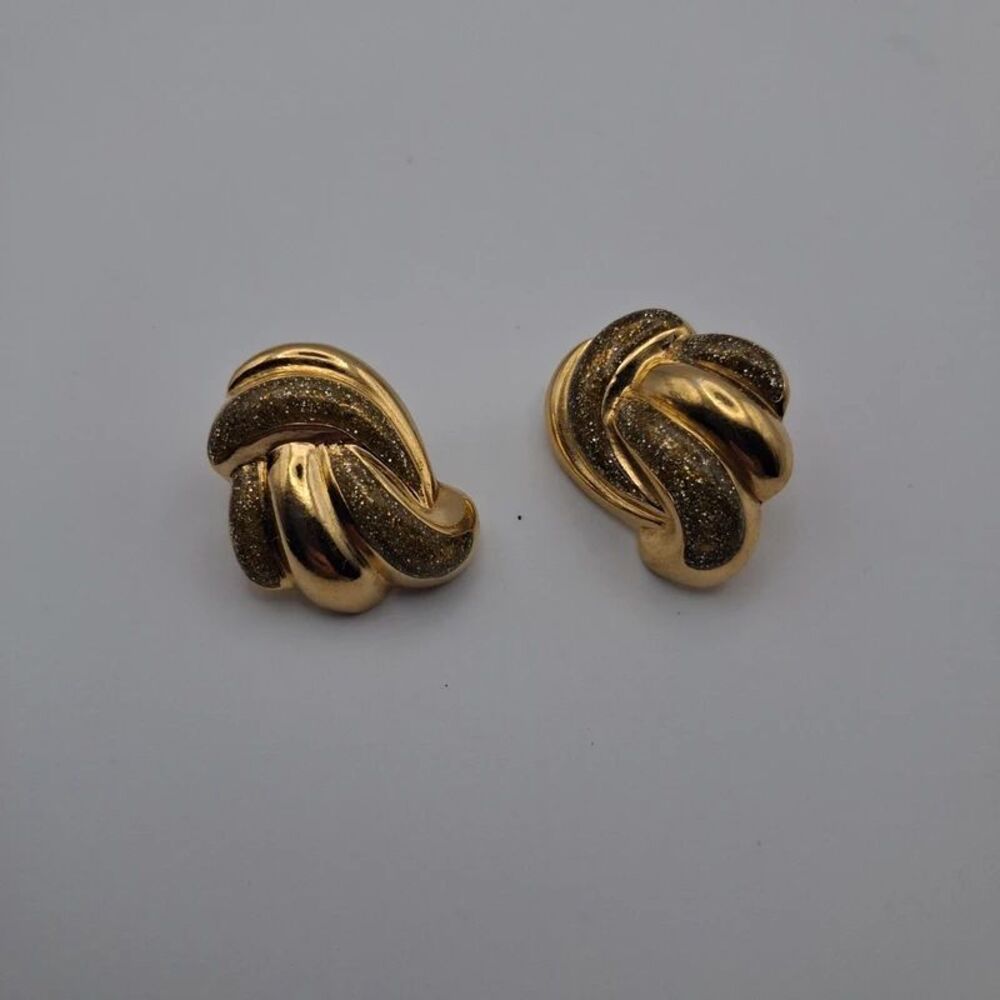 Vintage 1987 avon glitter swirl earrings